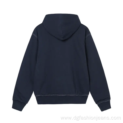 Oversized Blank Hooded Sweatshirt Double Head